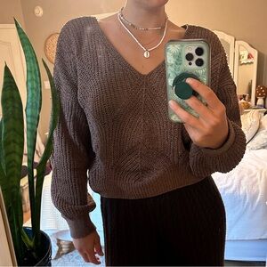 Brown Cropped Sweater